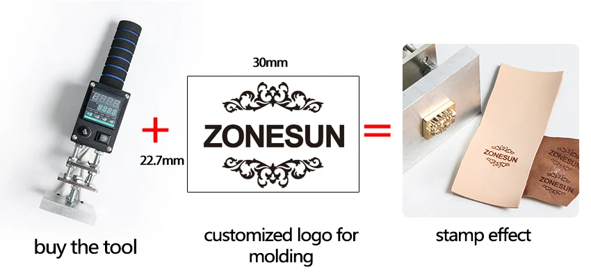 ZONESUN Логотип Маркировочная Машина знак давления МАРКА штамповки небольшой древесины кожа пластмассы Lint картонные шины бронзовая машина