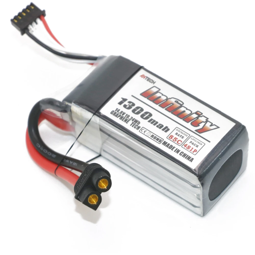 

RC Battery.Infinity 14.8V 4S 1300mAh 85C LiPo Battery With SY60 Plug For FPV Racing Drone