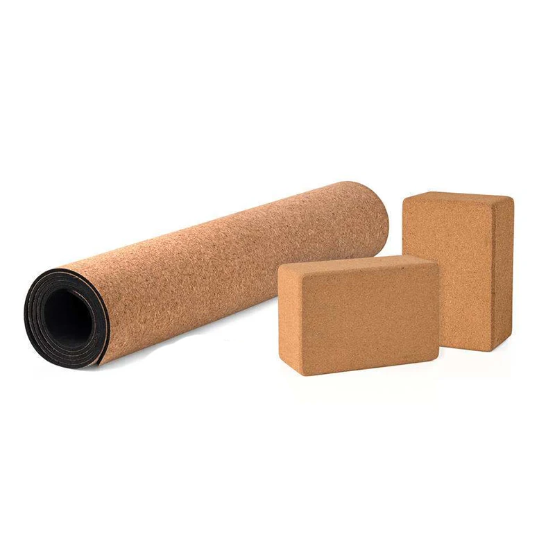 5MM Non slip Cork TPE Brand Yoga Mat with Yoga Block Breathable