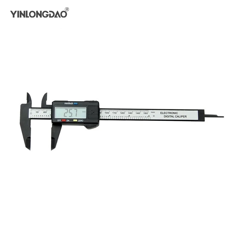 150mm 6 inch LCD Digital Electronic Carbon Fiber Vernier Caliper Gauge Micrometer Measuring Tool Ruler With Box