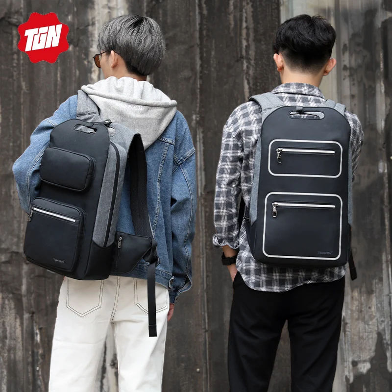 

New Arrival Tigernu Unisex USB Charging Short Travel Mens Business Backpack Waterproof Oxford School Laptop Backpack Bookbag