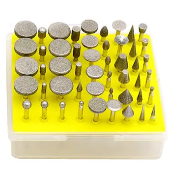 

50 PCS Diamond Grinding Head Large Grinder Rotary Tool Set Coated Grinder Head Drill Bur Grinder For Rotary Tools