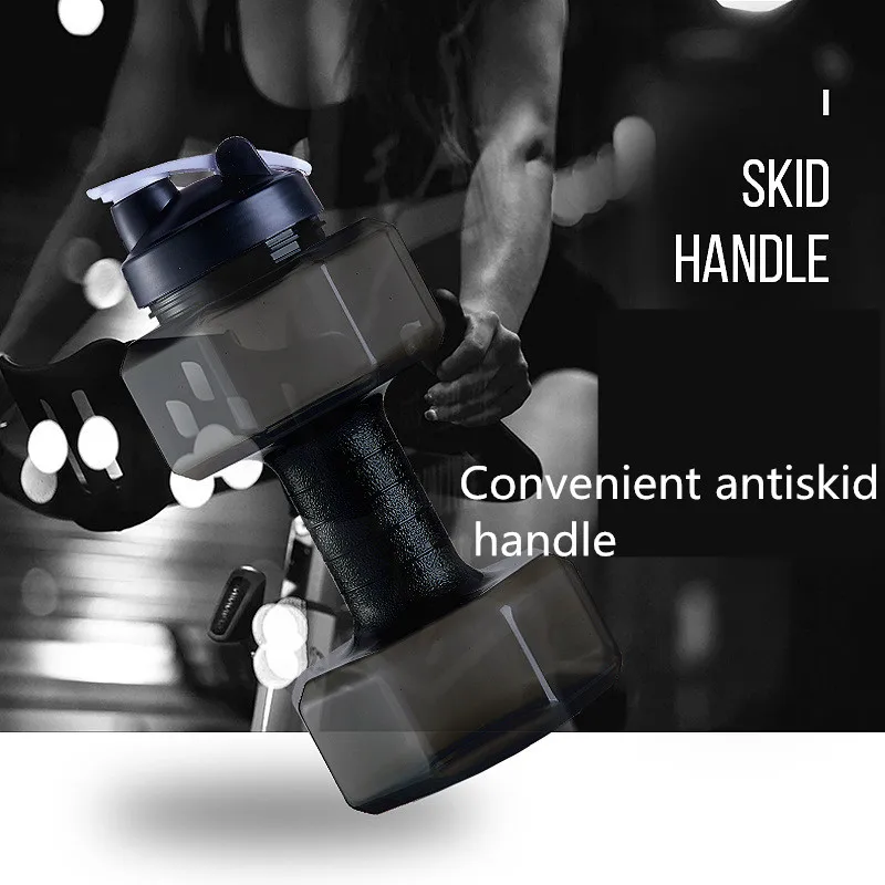 2.2 Liters Natural hiking Dumbbell Sport Bottle Portable Water Bottle men's Plastic Large Water Cup Fitness Cup Large Capacity 2.2 Liters Natural hiking Dumbbell Sport Bottle Portable Water Bottle men's Plastic Large Water Cup Fitness Cup Large Capacity