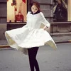 FYYIYI плиссированные женские зимние пуховики Новая модная волнистая юбка тонкое теплое длинное пальто для женщин большие качели женская верхняя одежда платье - Цвет: White