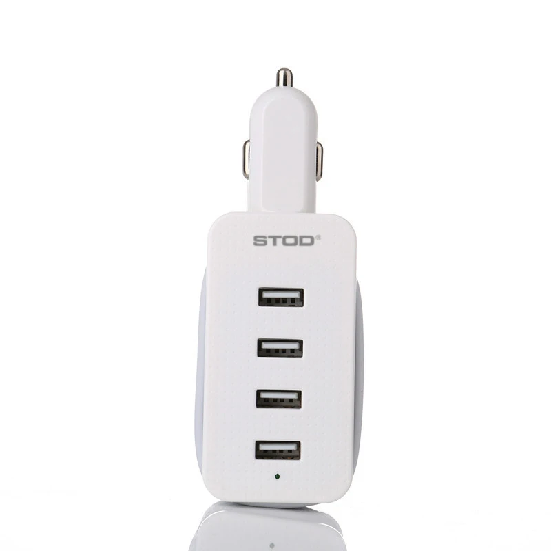 Автомобильное зарядное устройство STOD с несколькими портами 4 USB 21 Вт 1 м кабель для