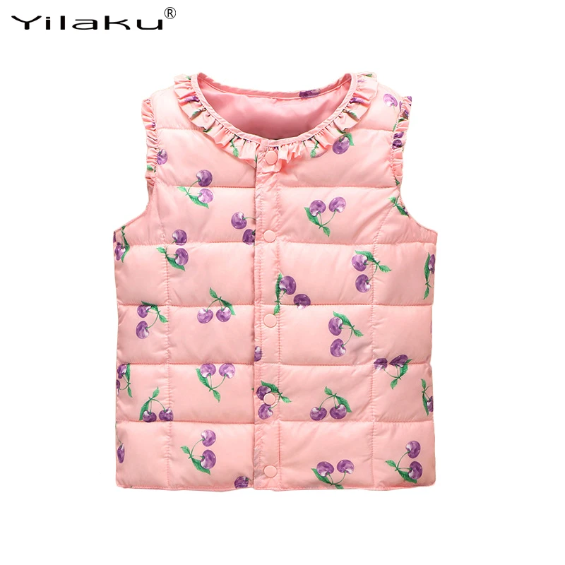 2017 New Girls Vest Baby Girl Warm Winter Waistcoat Autumn Outerwear Coats Cotton Kids Jackets