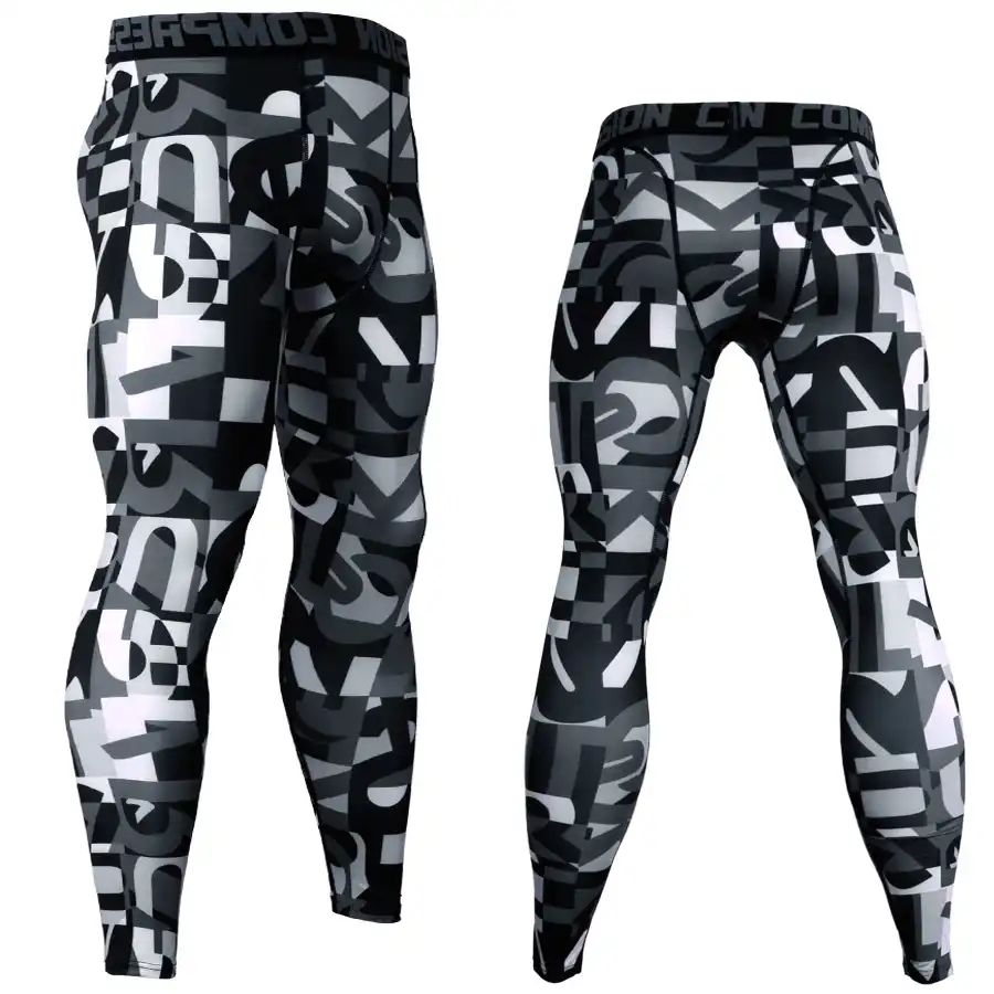 Mens Joggers Camouflage Compression Pants Men Camo Pants Tights