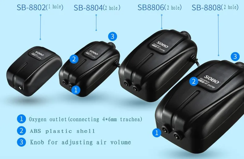 SOBO SB 8806 8808 кислородный насос бесшумное увеличение содержания кислорода для