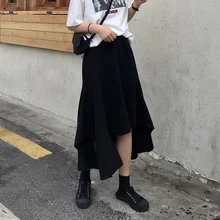 Летняя женская длинная Плиссированная Юбка Макси миди юбка с высокой талией повседневные вечерние юбки черные Faldas Mujer Moda