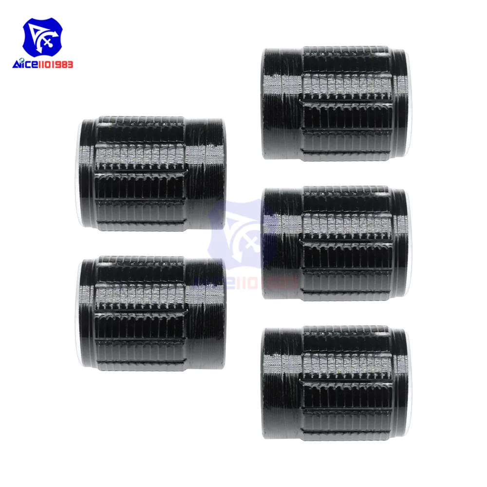 Potentiometer Knobs 5PCS/Lot Black Metal 6mm Knurled Shaft Insert Dia. Potentiometer Control Knobs Switch Knob 15mm Dia. x 16.5mm Height