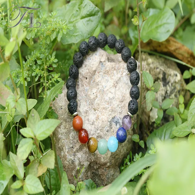 Online Tl Hot Ing Nature Lava Stone Healing Bracelets Image
