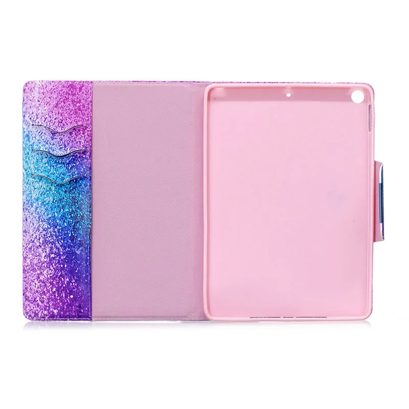 Soft Leather Case For New iPad 9.7 inch 2017 Colorful Painting Smart Cover Flip Case Protective Shell Auto Sleep Wake Up (43)
