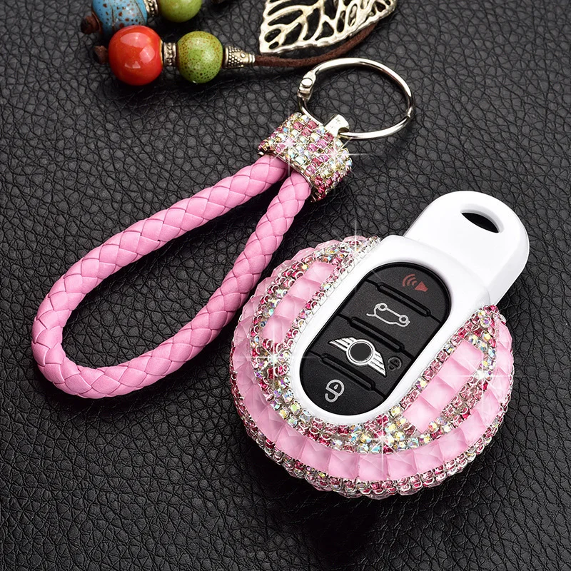 

For BMW Mini Cooper R60 R61 F54 F56 F55 S R56 R57 R58 Diamond Shining Car Key Bag Case Cover Key Shell Protector Car Accessories
