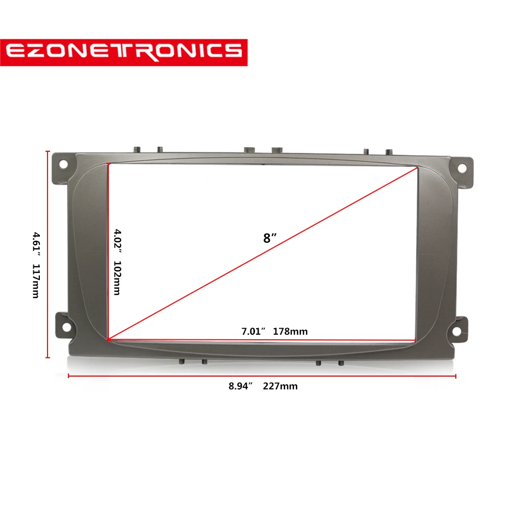 

2 din car DVD radio frame For Ford Focus II C-Max S-Max Fusion Stereo Panel Dash Mount Double Din Fascia Install Kit Refit Frame