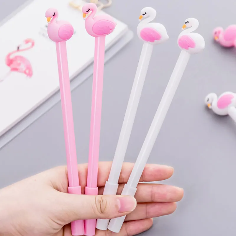 

2pcs/lot cartoon Swan modeling gel pen students children writing stationery neutral pen office supplies kawaii decorations