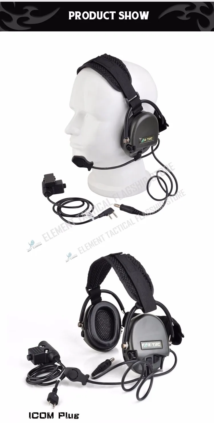 Fones de Ouvido com Softair Z-tac Militar Tático Liberador ii Neckband Tiro U94 Ken Midland Ptt Z039z113 Tci 4 Z-TAC militar tático tci liberador ii neckband
