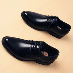 Весенняя мужская обувь, деловая модельная кожаная обувь, классические туфли на плоской подошве для молодых студентов, черные дышащие
