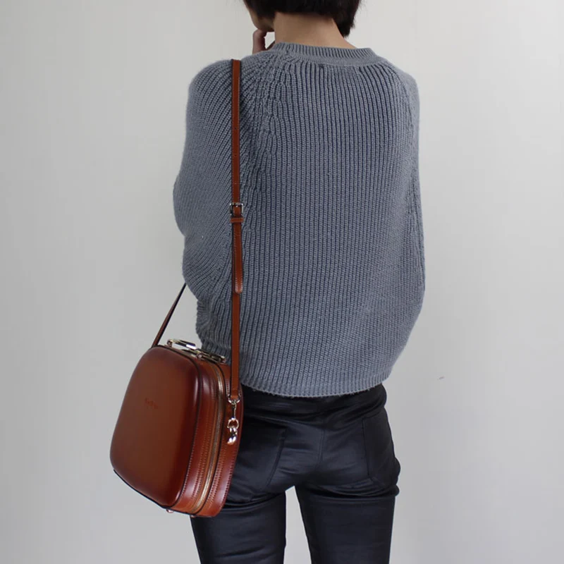 Женская сумка слинг из натуральной кожи с ремешком на плечо|genuine leather shoulder bag|shell