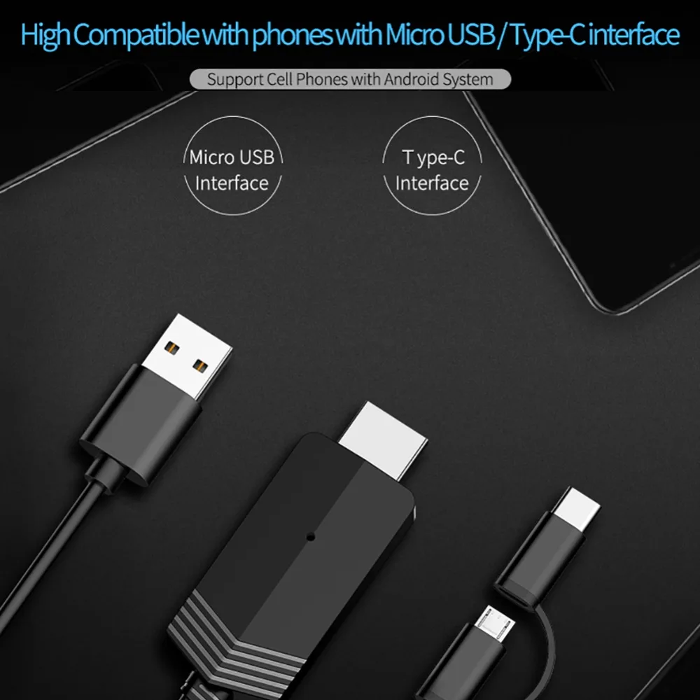 Mira экран Full 1080 p ТВ-палка Micro usb Тип C к HDMI кабель воспроизведение зеркального экрана для Android HD ТВ адаптер потоковая для S10