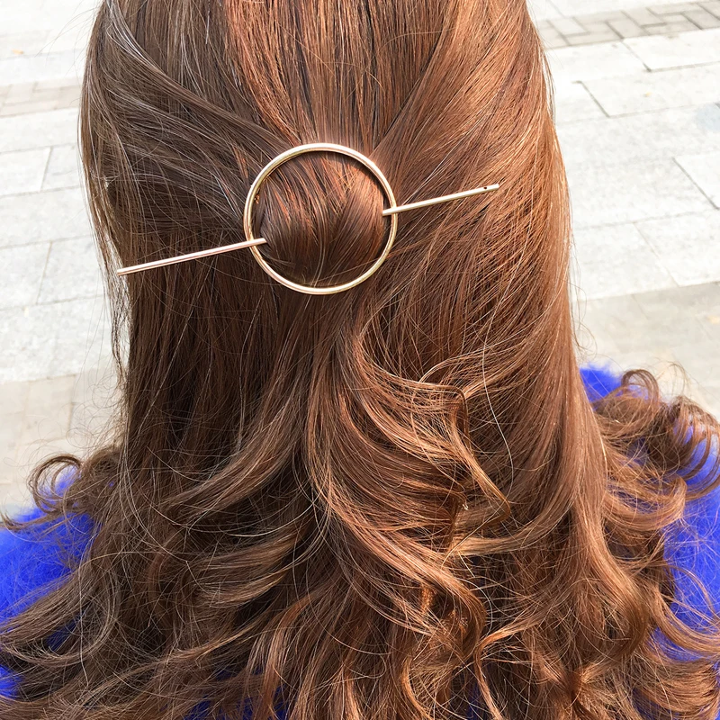 

Women's Unique Design Simple Geometric Circle Hairpin Hair Sticks Unique Design Metal Hair Accessories Jewelry Wholesale