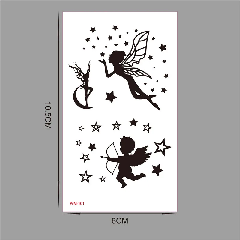 183 Commande Min 05 Tatouage Temporaire Pour Femme Autocollants Imperméables Maquillage Maquiagem Ange Tireur étoiles Tatouage Wm101 In