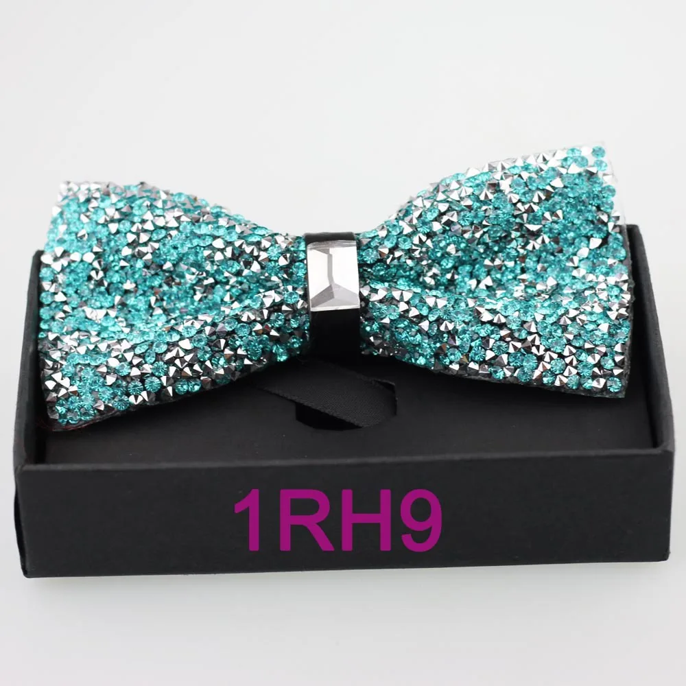 

Yibei Coachella Ties 2015 New Silver Turquoise Bow Tie Glitter Rhinestone Butterfly Gift Boxed Adult Tuxedo Bowtie Adjustable