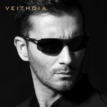VEITHDIA, поляризационные мужские солнцезащитные очки без оправы, дизайнерские, алюминиево-магниевые, солнцезащитные очки, очки для вождения, аксессуары, оттенки для мужчин