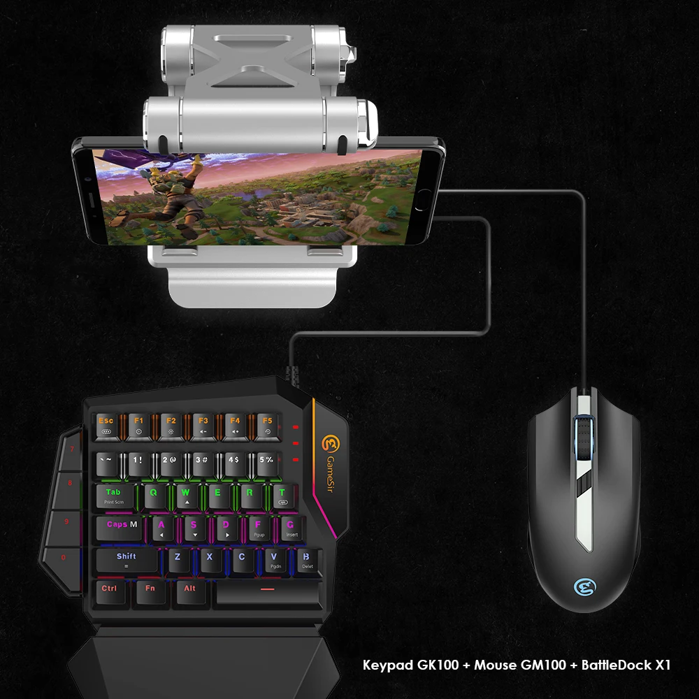 

GameSir GK100 One Hand Green Axis Keyboard Mechanical Blue Switches PC Gaming Keypad for FPS Hot Games, options Mouse X1