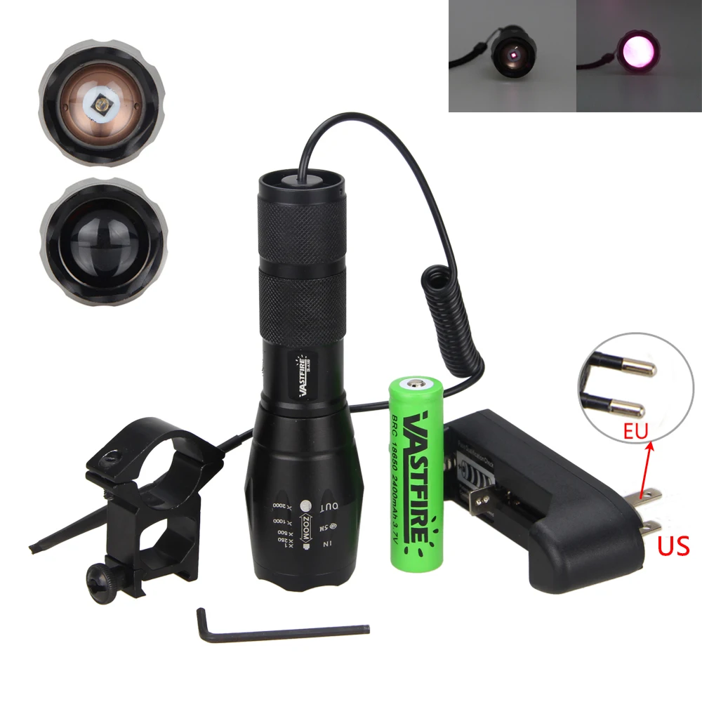 7W IR 940nm Night Vision Infrared LED Hunting Flashlight Light Lamp+