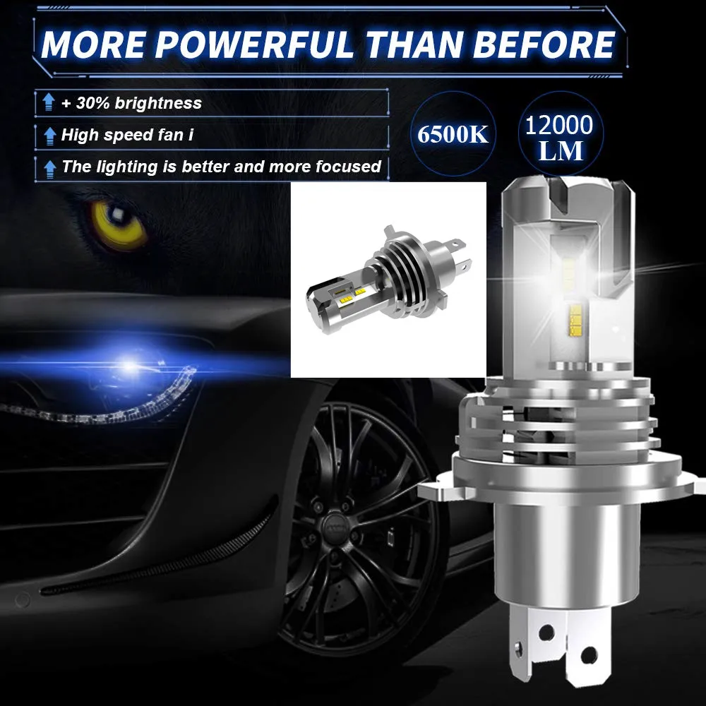 

1 SET 110W H4 10S LED Hi-Low MINI Projector Lens Headlight Car Clear H4 Dual Beam Turbo Fan 12V 6500K NO Astigmatic Problem h7