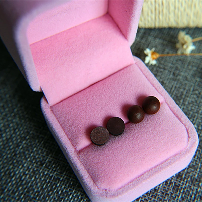 8 сезонов, модные женские серьги-гвоздики, натуральный деревянный шар, Круглый Стиль, креативные ювелирные изделия, Винтажные серьги, модный подарок, 1 пара