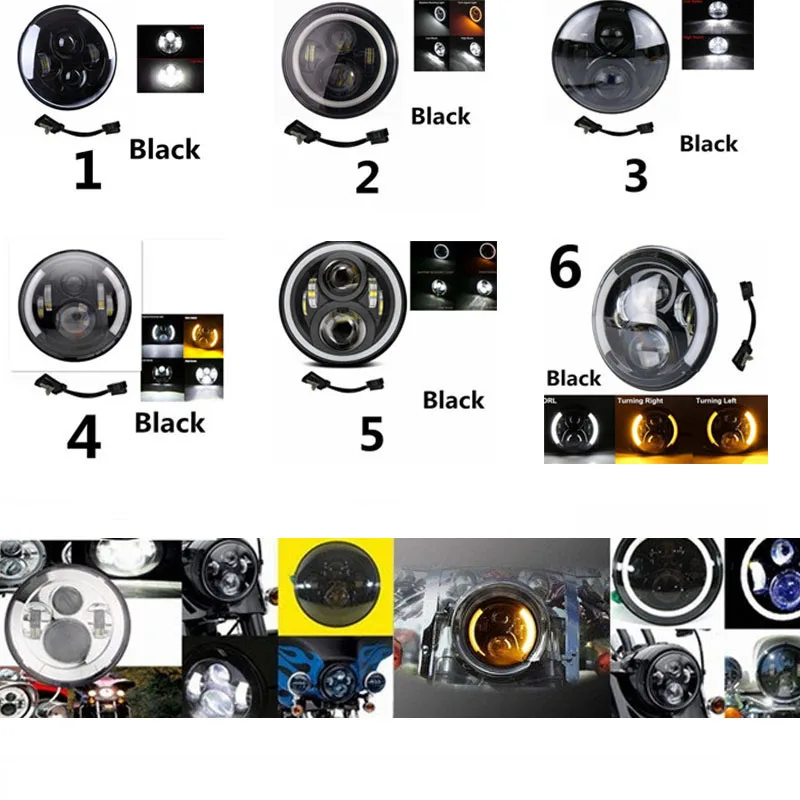 

7" HeadLight Motorcycle Led moto Headlight for Harley Softail Deluxe Fat Boy FLSTF Light lamp