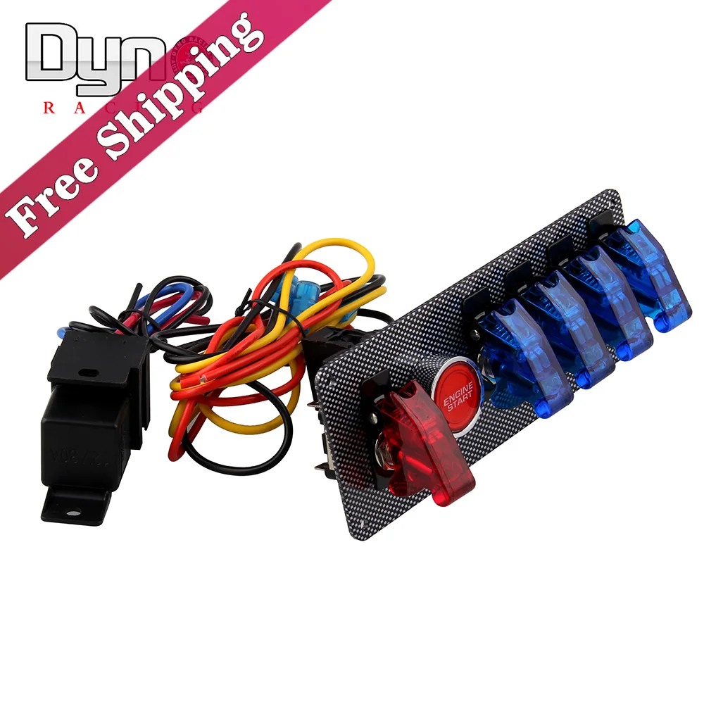 Free Shipping Universal 12V LED Ignition Switch Panel Engine Start Push