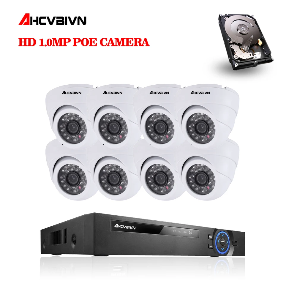 

Home Surveillance System POE 8CH IP Security Camera PoE NVR Kit CCTV System 1080P 4PCS Indoor Dome IP Camera 1TB HDD