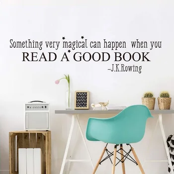 

Reading Books Harry Potter J K Rowling Quote Wall Decal, Harry Potter Wall Sticker, Library Study Vinyl Wall Sticker DS14