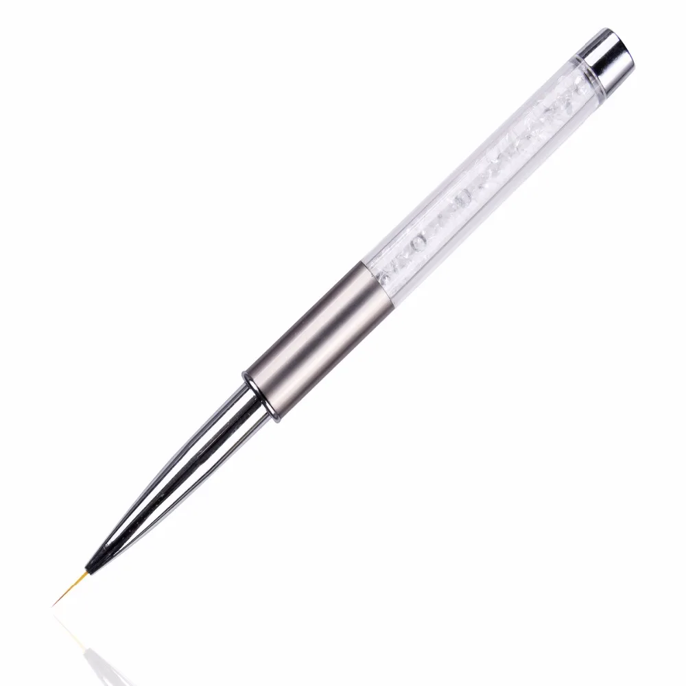 

2019 New Arrival Nail Art Lines Painting Pen Brushes 1 Pcs 10mm Metal Acrylic Handle 3D Design Painting Tools UV Gel Polish Use