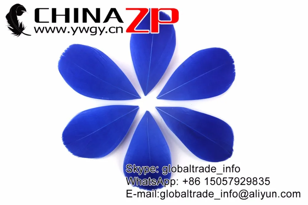 Royal Blue Trimmed Goose Feathers Jewerlry DIY Decorations (2)