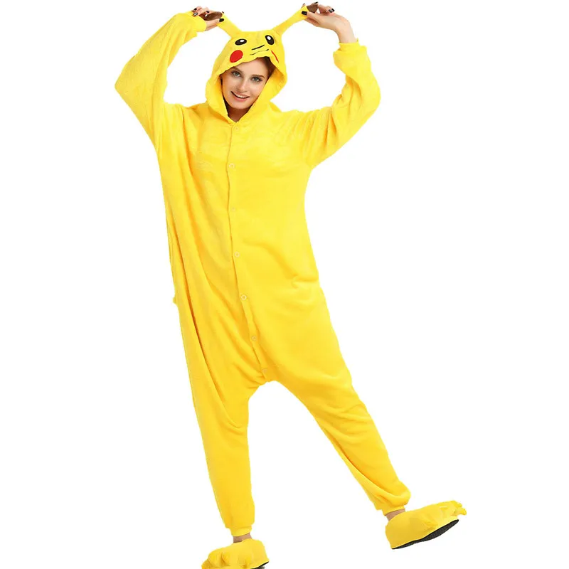 Талисман PIKACHU костюм покемон Onesie Pocket Monster женские цельные пижамы фланелевые пижамы комбинезон одежда костюмы для косплея