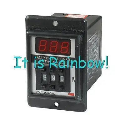 

Free Shipping AC 220V DPDT 0.01-9.99 Minites d 9.99s Time Delay Relay Timer Black ASY-3D