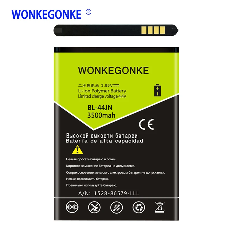 WONKEGONKE BL-44JN BL44JN BL 44JN Аккумулятор для LG P970 P690 P693 E730 E510 C660 P698 MS840 L5 E400 E610 батарея |
