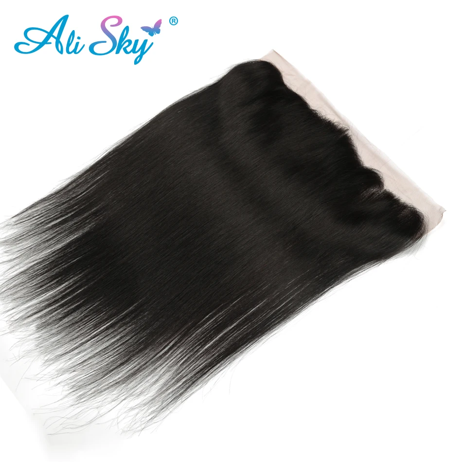 Ali Sky Peruvian Virgin font b Hair b font Straight Lace Frontal Closure 13 4 Free
