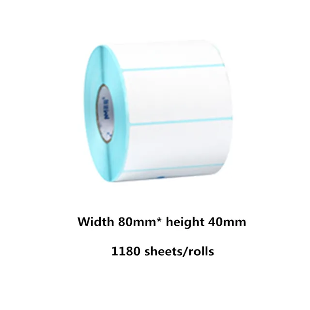 Special Offers 80*40mm Thermal paper 1180 sheets/rolls sticker label barcode Thermal printer sticker tag  price waterproof sticker