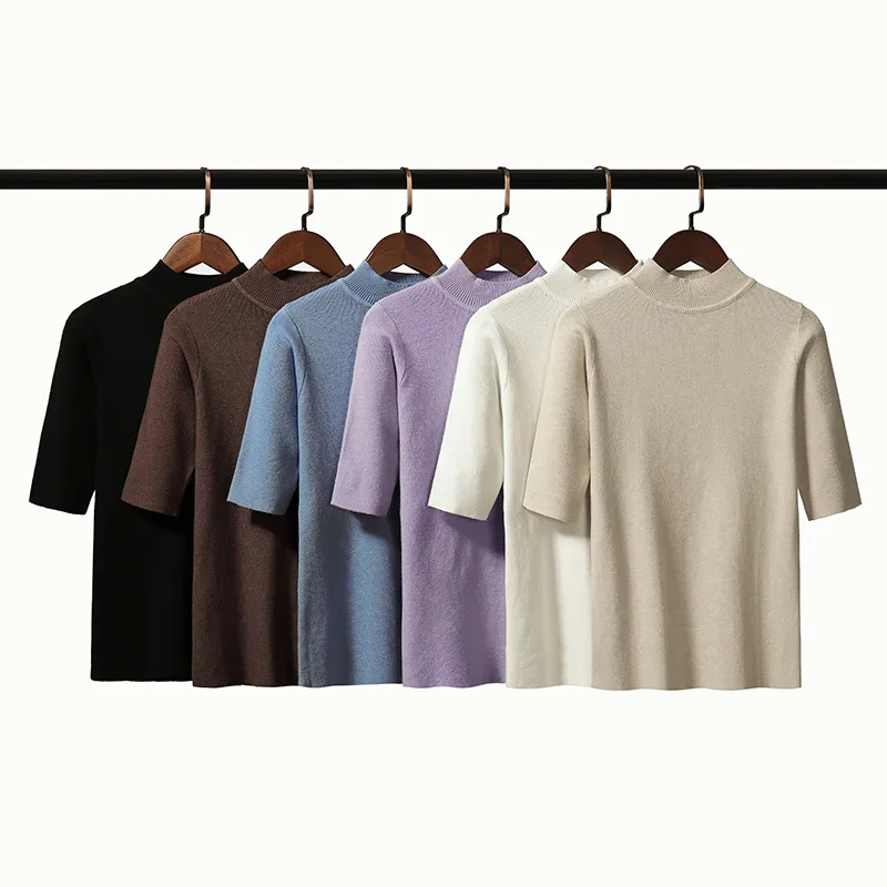 Gkfnmt осенний вязаный тонкий пуловер женский свитер рубашка женская универсальная базовая Весенняя верхняя одежда с коротким рукавом