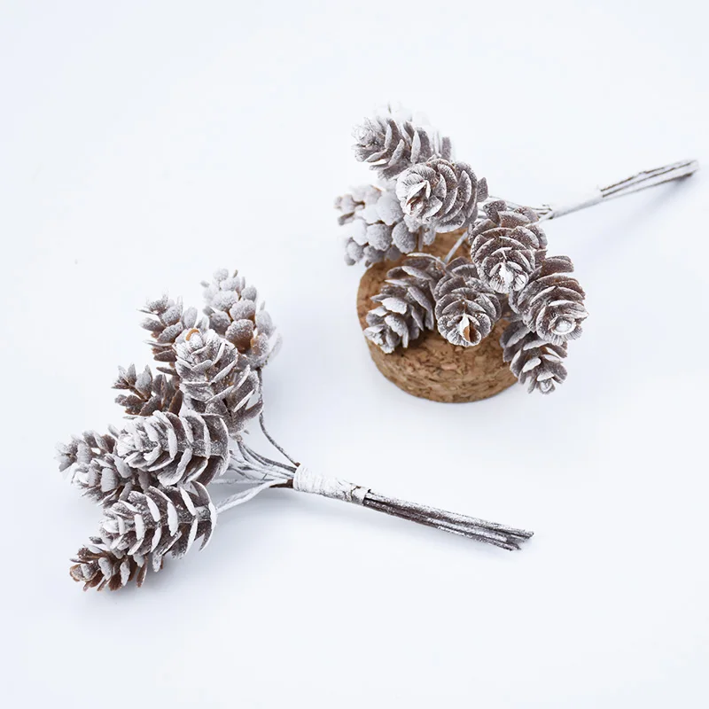 Plantas Falsas-Artificiales, Cono de Pino, Flores Decorativas, Coronas de Navidad, Decoración del Hogar, Regalos Artesanales, Pompón Hecho A Mano, Paquete de 10 Uds. - Imagen 4