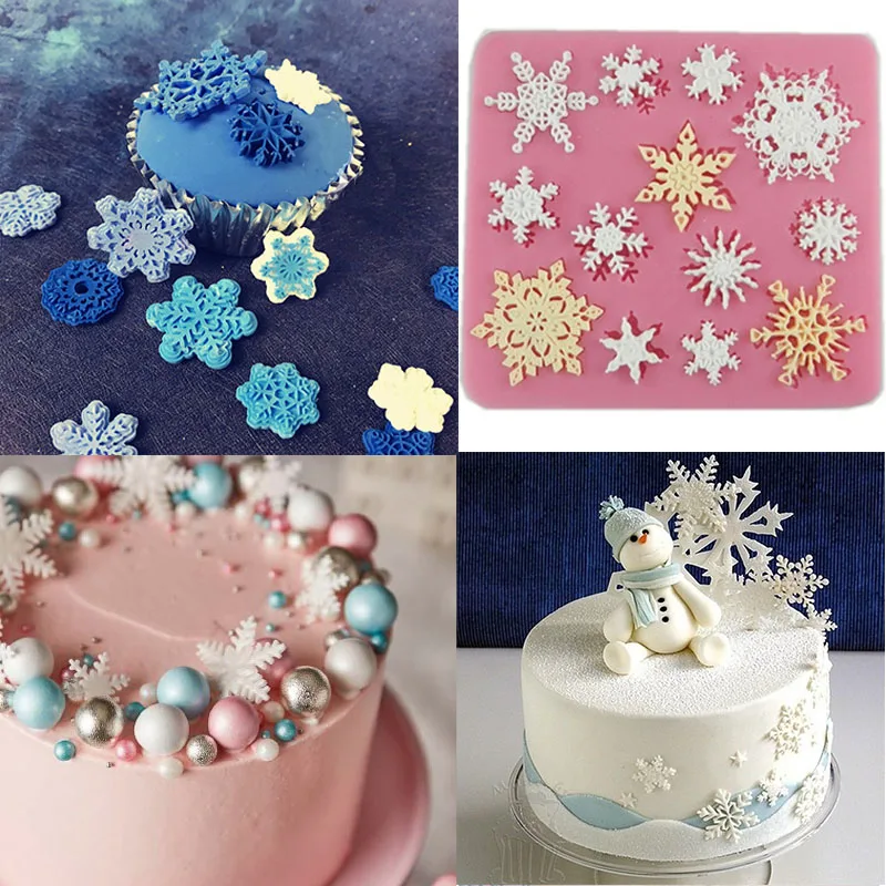 

Snowflake Fondant Cake Mold Diy Baking Tools For Cakes Silicone Baking Mold Cake Decorating Tools Cupcake Decor Supplies