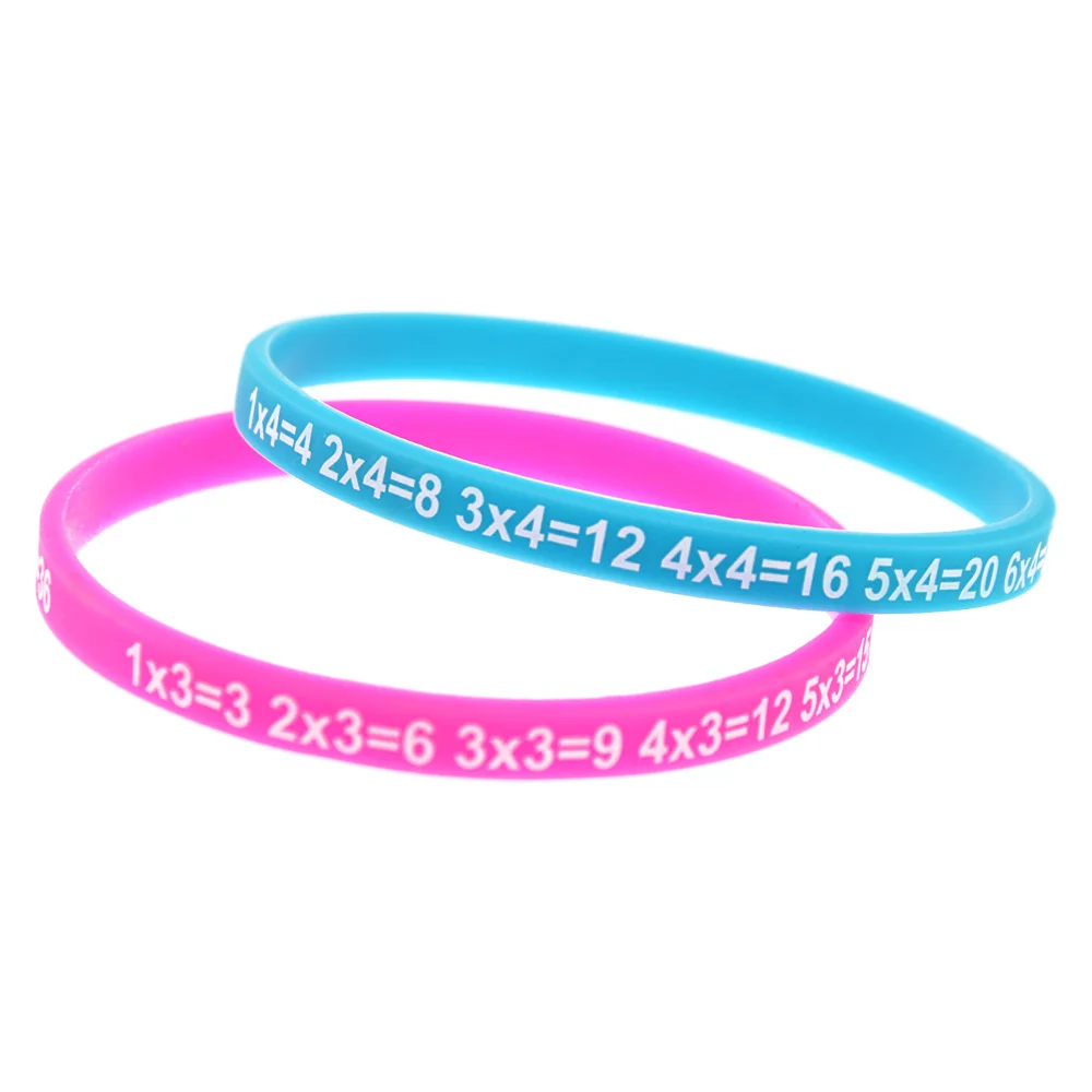 

12PCS/Lot Multiplication Tables Skinny Silicone Bracelet What Better Way To Carry The Message Than With A Daily Reminder!