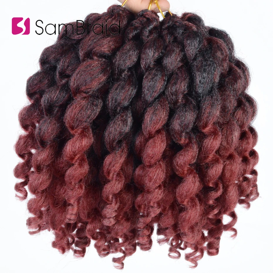 SAMBRAID Ombre Jumpy Wand вязание крючком косички 22 корня ямайский отскок локон волосы
