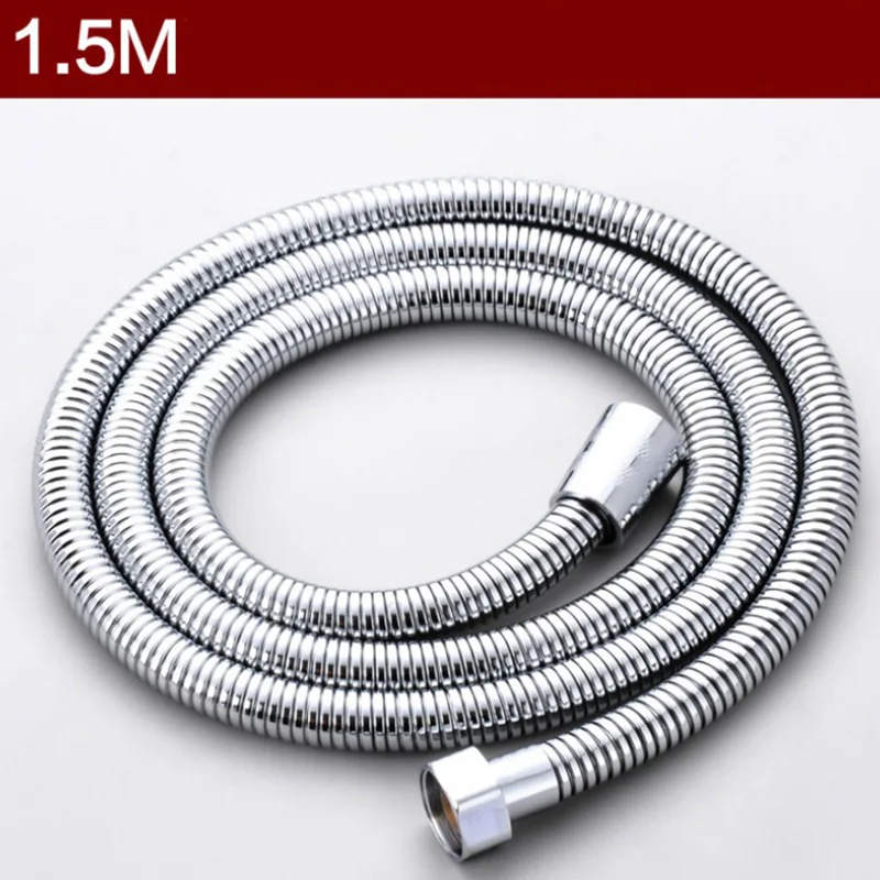 4.9/'//1.5m Shower Hose Flexible PVD Silver Tube Replacement Shower Head Pipe