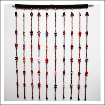 

Wholesale national fabric small fish curtain home decoration partition curtain handmade bead curtain