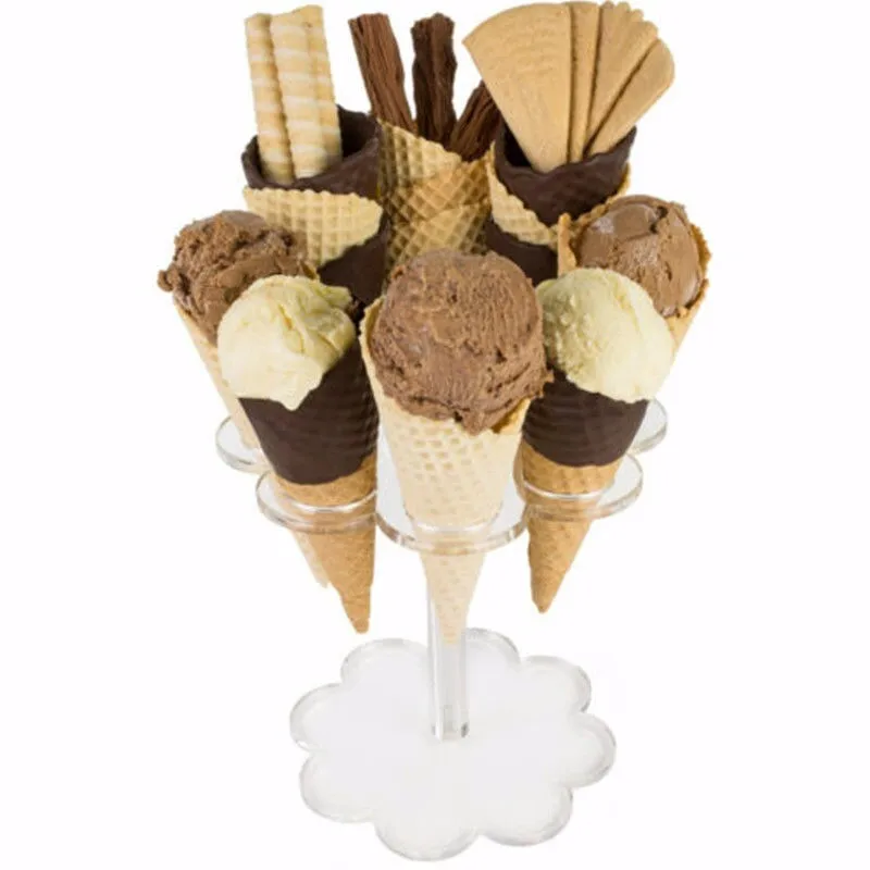 

Ice Cream Holder Cake Candy Acrylic Wedding Party Buffet Display For 8 Cone Stand Tray Creative Party Decor